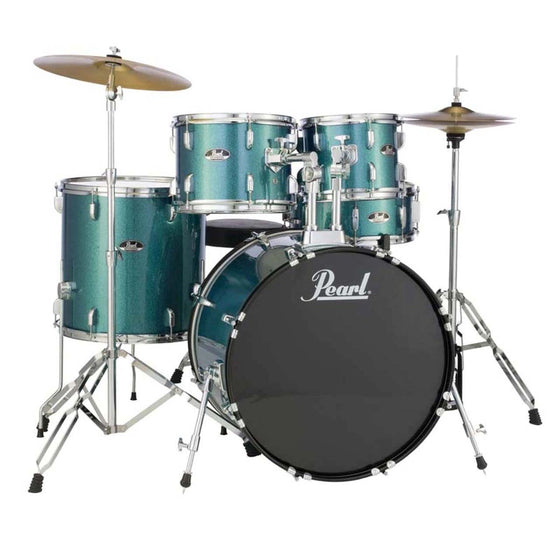 Pearl Roadshow 5pc Acoustic Drum Set Aqua Blue Glitter