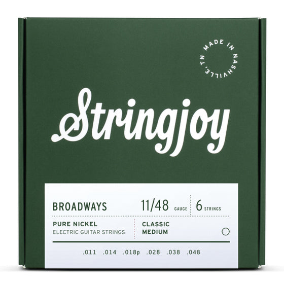 Stringjoy Broadway Classic Medium (11-48) Pure Nickel Electric Guitar Strings