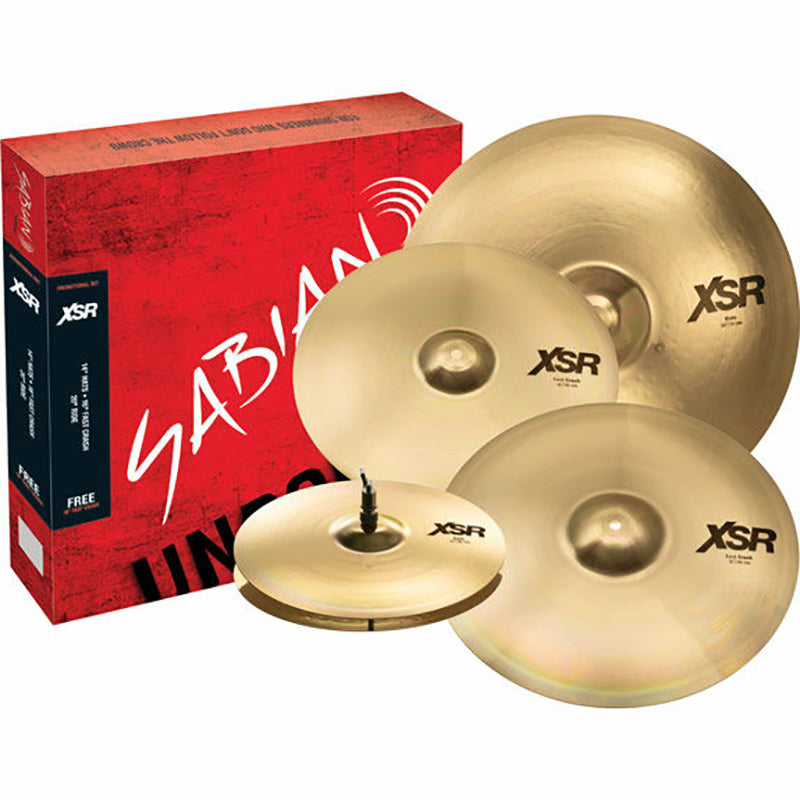 Sabian 4-Pc Cymbal Set, 14" HH, 20" Ride, 16" Fast Crash, Free 18" Fast Crash