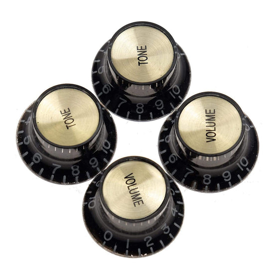Gibson Top Hat Knobs Black w/ Gold Metal Insert 4 Pack