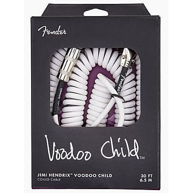 Fender White Jimi Hendrix Voodoo Child 30' Coil Guitar Cable